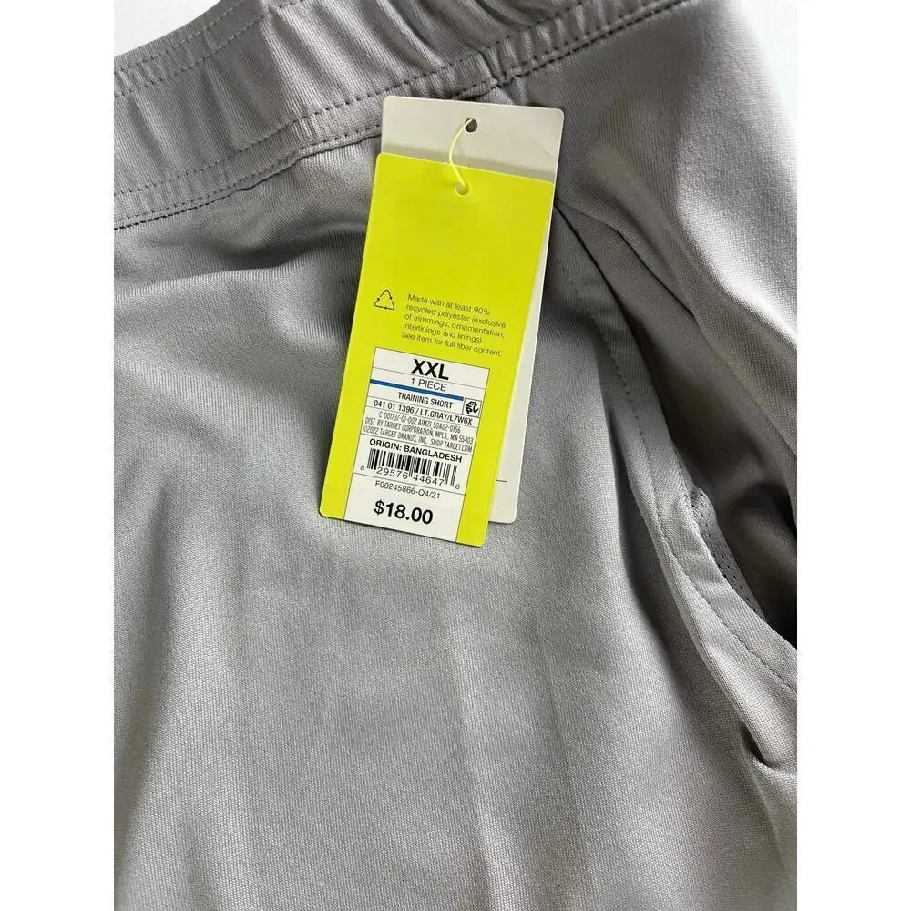 All In Motion Men's Athletic Training Shorts - Light Grey XXL